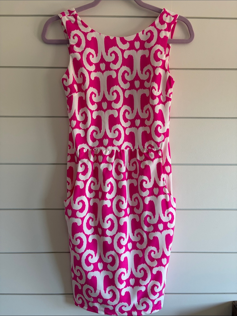 Jude Connally Pink and White Sleeveless Dress Size XS